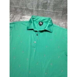 FootJoy Golf Polo Shirt Mens Large Green Short Sleeve Performance Athletic